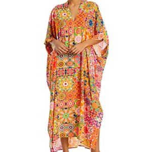 Johnny Was Kaleida Caftan Swim Cover-up